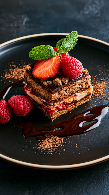 Elegant Layered Dessert with Fresh Berries