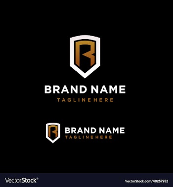 elegant letter r shield logo