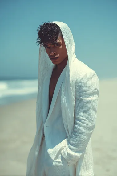 Elegant LGBTQ Male Model in Beach Fashion Elegant LGBTQ Male Model in Beach Fashion