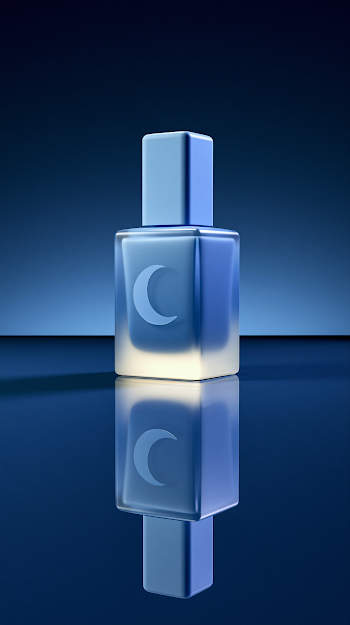 Elegant Light Blue Nail Polish Bottle on Reflective Surface