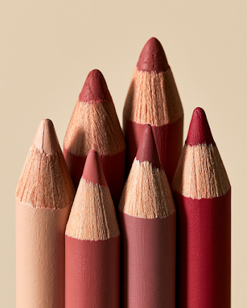 Elegant Lip Liner Pencils in Sculptural Arrangement