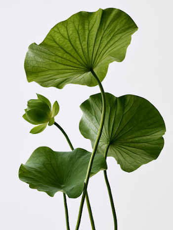 Elegant Lotus Plant Specimens in Studio Photography