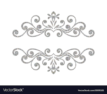 Elegant luxury vintage silver floral border Vector Image