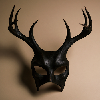 Elegant Masquerade Mask with Deer Horns