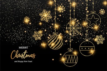 Elegant merry christmas and happy new year greeting card Free Vector