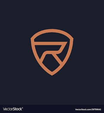 elegant minimal initial r shield logo design