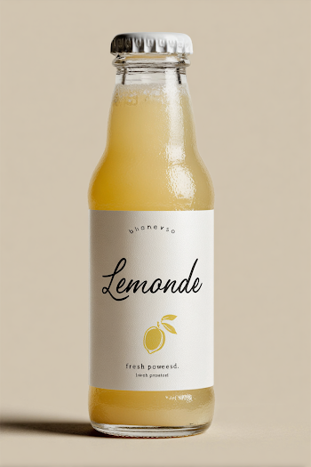 Elegant Minimal Lemonade Bottle Design