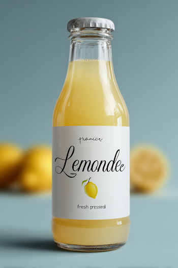 Elegant Minimal Lemonade Bottle Design