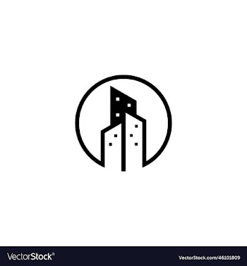 elegant minimal line art building logo