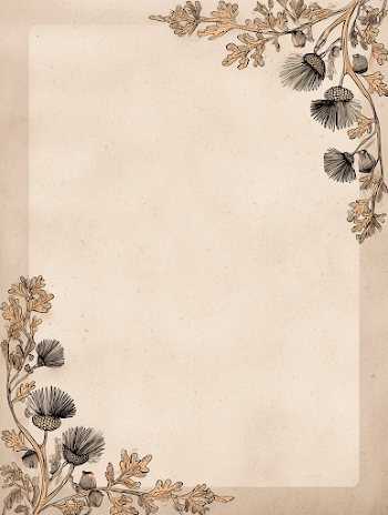 Elegant Minimalist Acorn and Twig Border