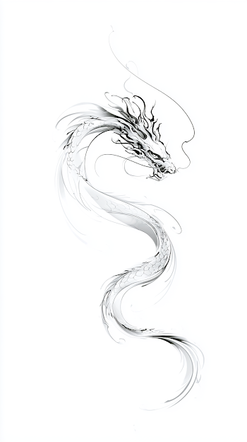 Elegant Minimalist Dragon Tattoo Design