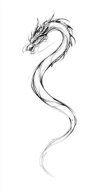 Elegant Minimalist Dragon Tattoo Design