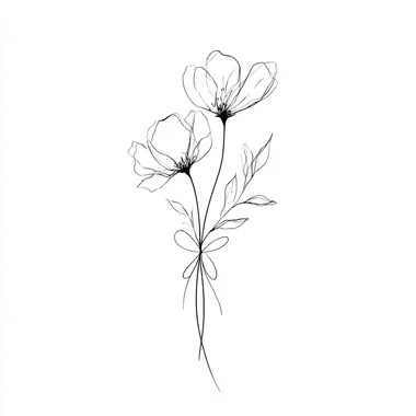 Elegant Minimalist Flower Line Art Elegant Minimalist Flower Line Art