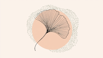 Elegant Minimalist Ginkgo Leaf Illustration
