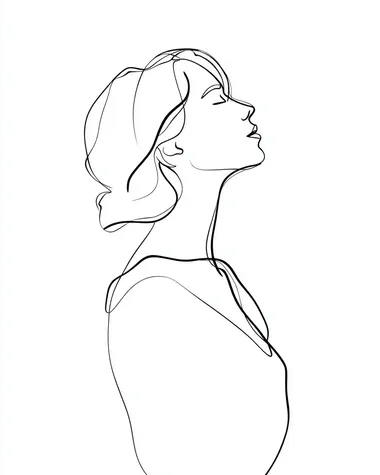 Elegant Minimalist Line Drawing Portrait Elegant Minimalist Line Drawing Portrait