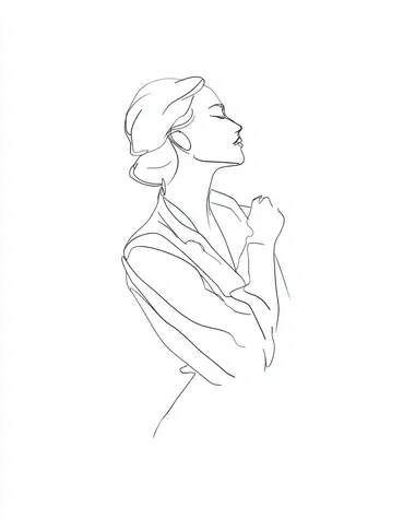 Elegant Minimalist Line Drawing Portrait Elegant Minimalist Line Drawing Portrait