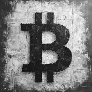 Elegant Minimalistic Bitcoin Art in Black and White Elegant Minimalistic Bitcoin Art in Black and White