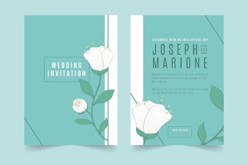 Elegant minimalistic floral wedding invitation Free Vector