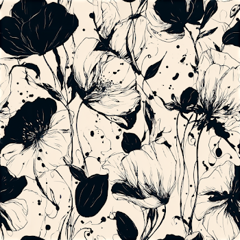 Elegant Monochrome Botanical Pattern