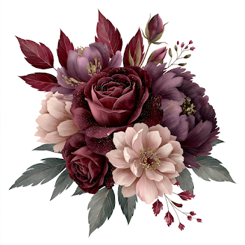 Elegant Moody Witchy Floral Bouquet Clipart