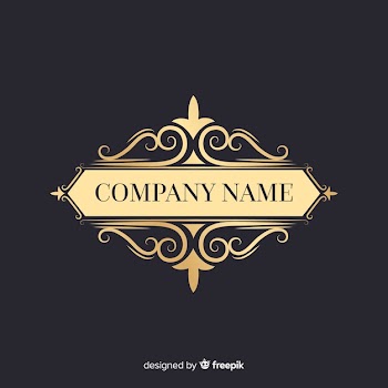 Elegant ornamental logo with company name Free Vector