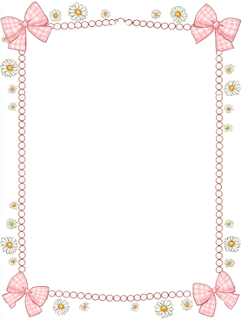 Elegant Pastel Gingham Frame with Daisies
