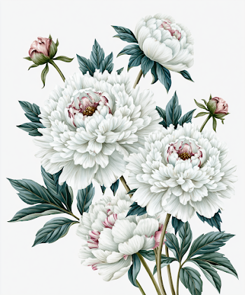 Elegant Peony Bouquet Illustration