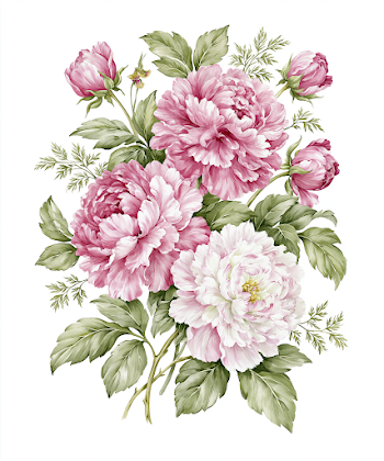 Elegant Peony Floral Illustration