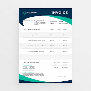 Elegant professional invoice template design Free Vector