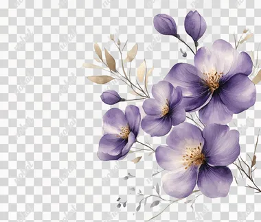 Elegant Purple Floral Bouquet Clipart Design