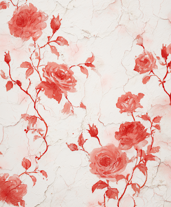 Elegant Red Rose Watercolor Wallpaper Pattern
