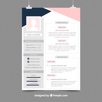 Elegant resume template Free Vector