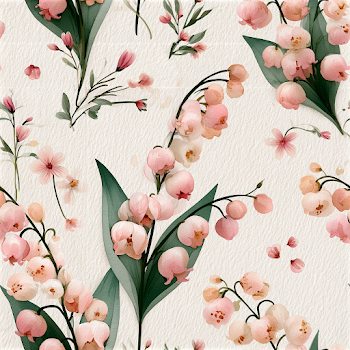 Elegant Seamless Botanical Pattern of Lily of the Valley