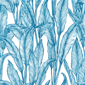 Elegant Seamless Botanical Pattern of Tropical Leaves