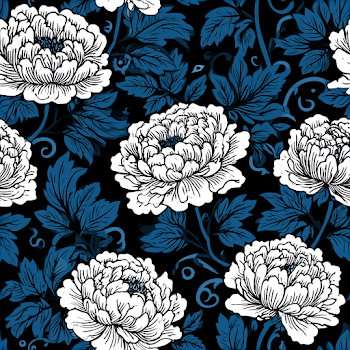Elegant Seamless Botanical Pattern with White Peonies