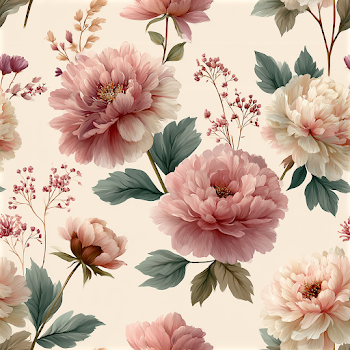 Elegant Seamless Floral Pattern with Peonies