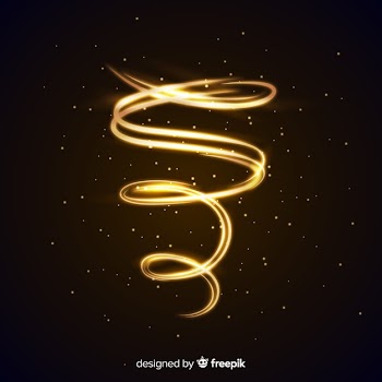Elegant shiny golden spiral effect Free Vector