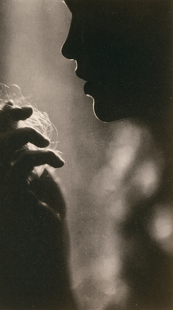 Elegant Silhouette Holding Hair