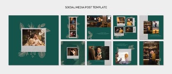 Elegant social media post templates for wedding Free Psd