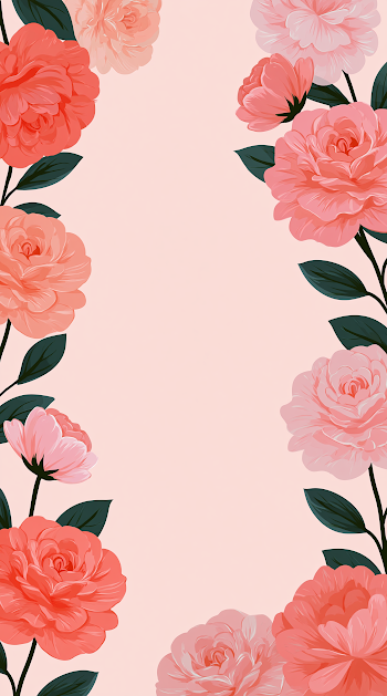 Elegant Spring Floral Background with Pastel Roses