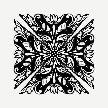 Elegant square decorative clipart illustration | Free PSD - rawpixel
