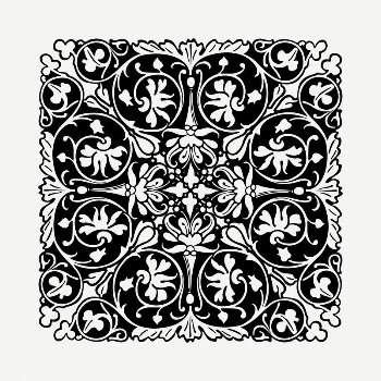 Elegant square decorative clipart illustration | Free PSD - rawpixel