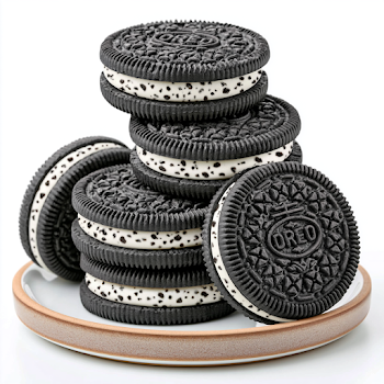 Elegant Stacked OREO Cookies on Artisan Plate
