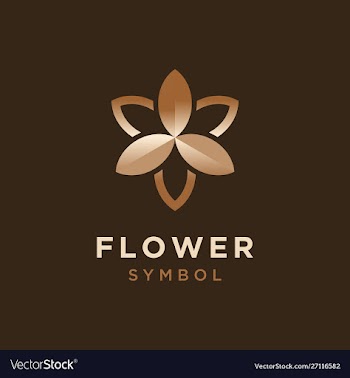 Elegant star flower for cosmetic logo design vector image