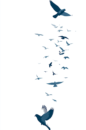 Elegant Stencil Cutout of Flying Birds