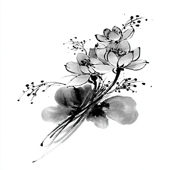 Elegant Sumi-e Floral Arrangement