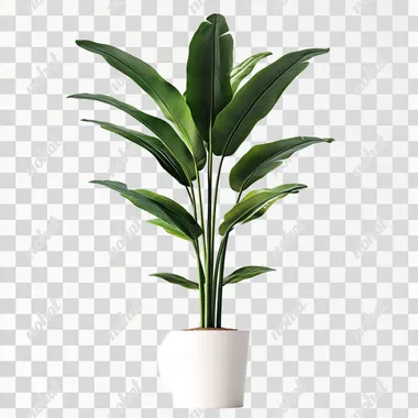 Elegant Tall Potted Plant Against a Clean White Canvas