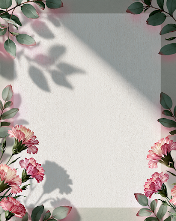 Elegant Textured Paper Background with Watercolor Carnations