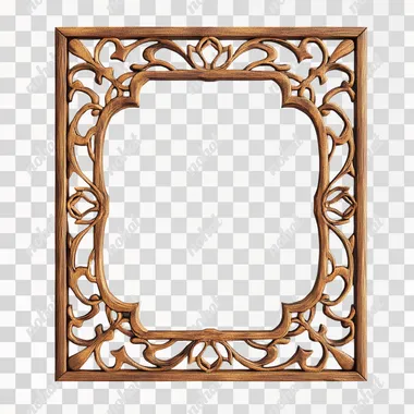 Elegant Thin Wood Frame with Intricate Patterns