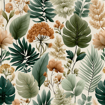 Elegant Tropical Botanical Fabric Pattern